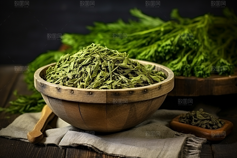 艾草中式糕点蒿草摄影图