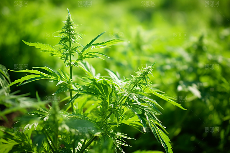 艾草糯叽叽蒿草摄影图