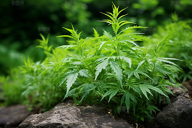 艾草蒿草艾叶摄影图