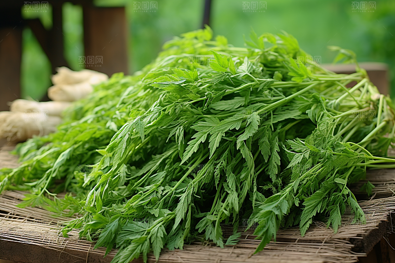 艾草糯米团糯叽叽摄影图
