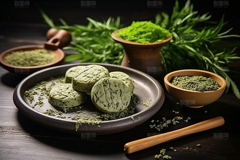 艾草糯叽叽蒿草摄影图