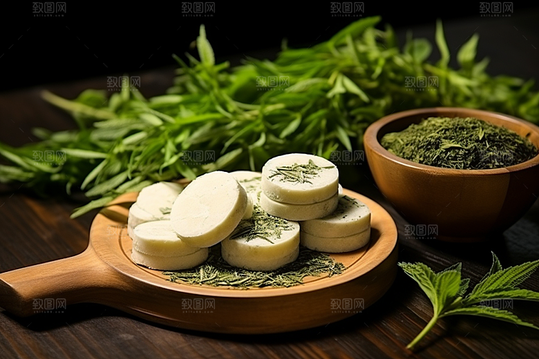 艾草传统文化艾叶摄影图