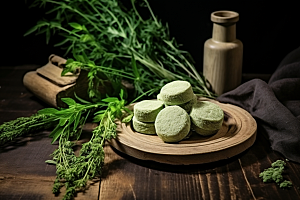 艾草蒿草糯米团摄影图