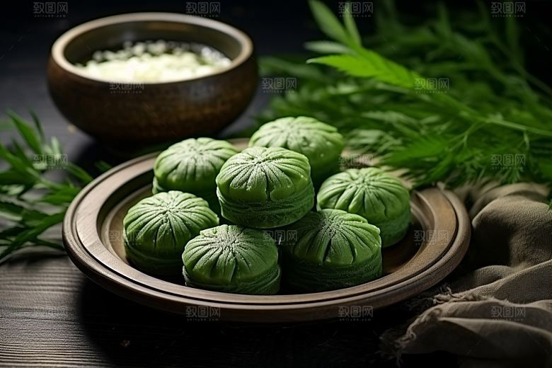 艾草糯叽叽高清摄影图