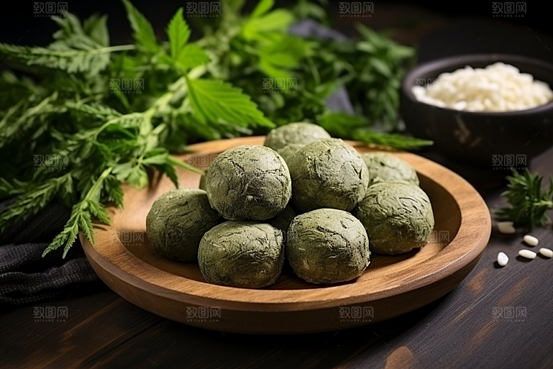 艾草高清青团摄影图