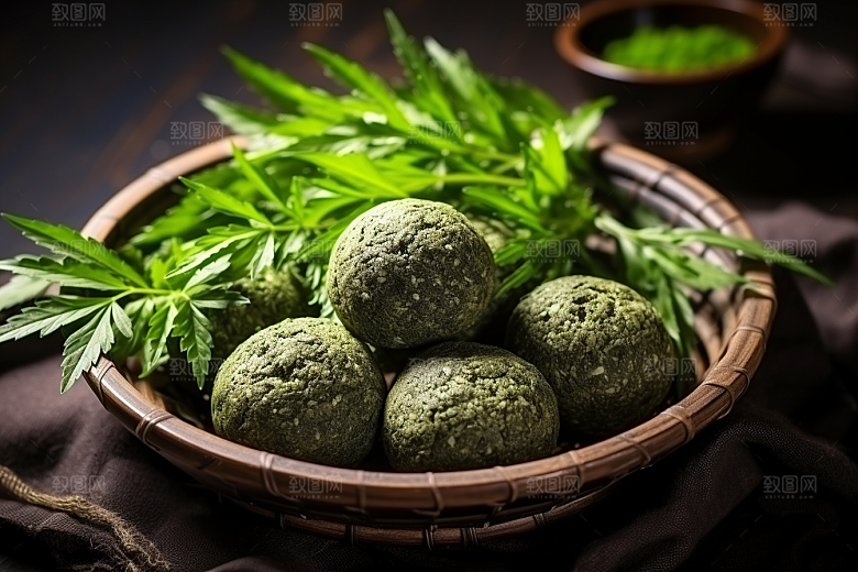 艾草清明艾叶摄影图