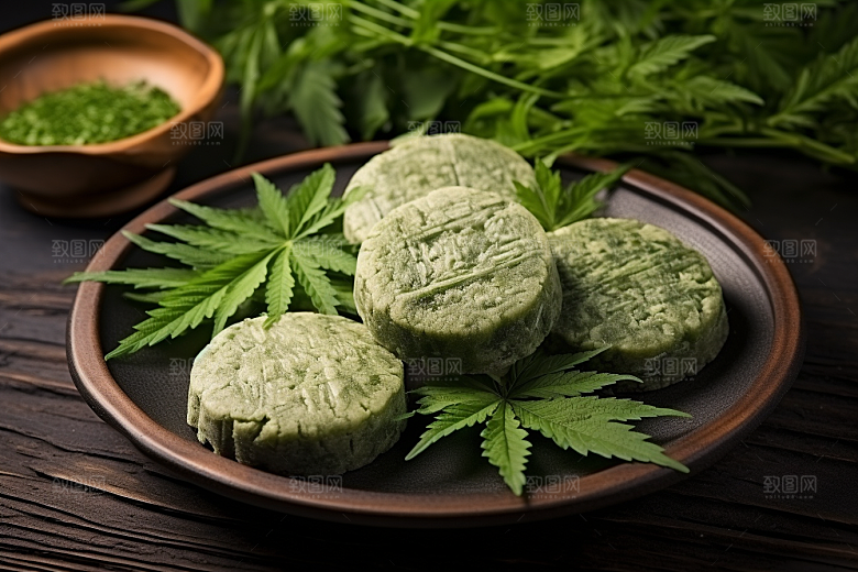 艾草青团传统文化摄影图