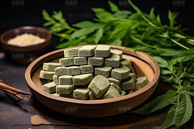 艾草美食糯叽叽摄影图