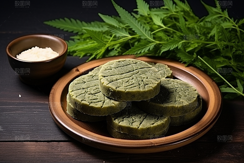 艾草传统文化青团摄影图