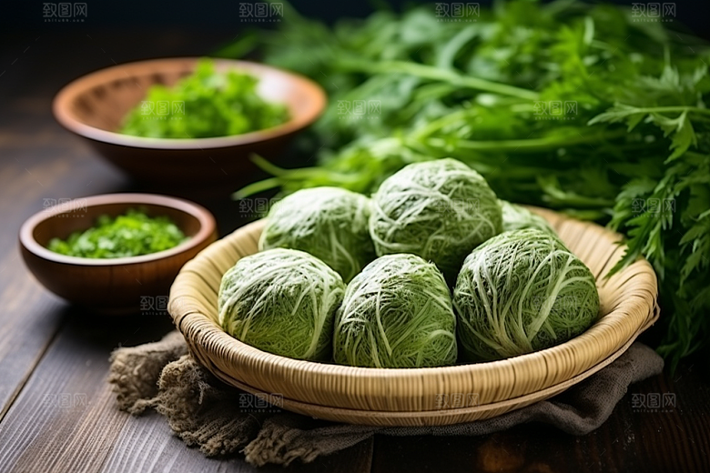 艾草糯叽叽传统文化摄影图