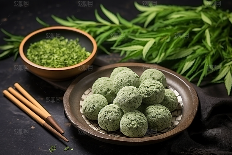 艾草糯叽叽清明摄影图