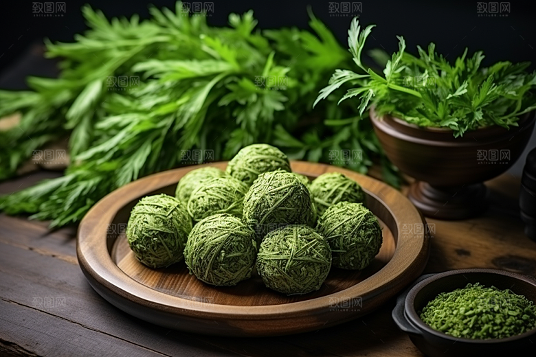 艾草艾叶蒿草摄影图