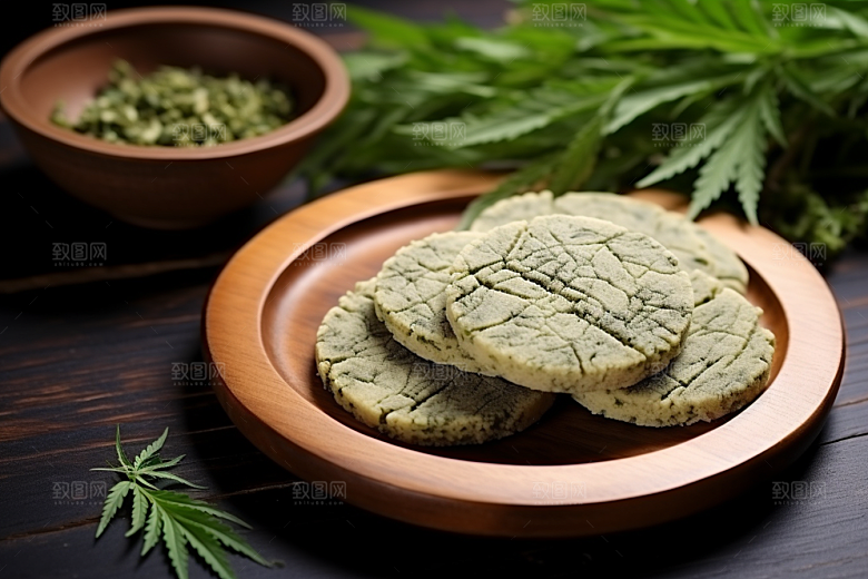 艾草糯叽叽中式糕点摄影图