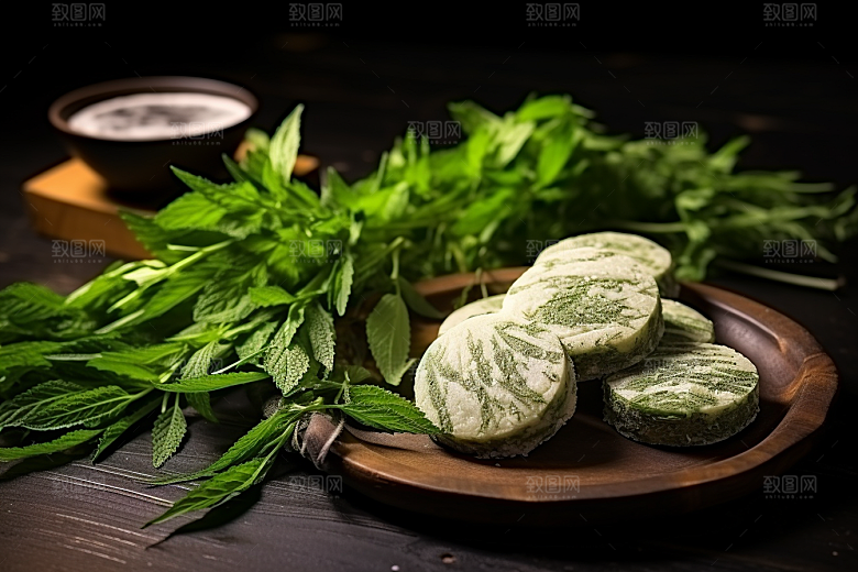 艾草青团高清摄影图