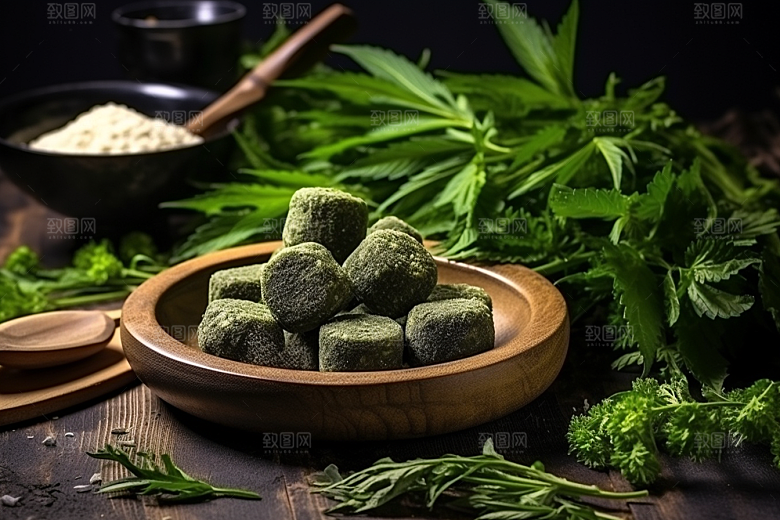 艾草艾叶高清摄影图