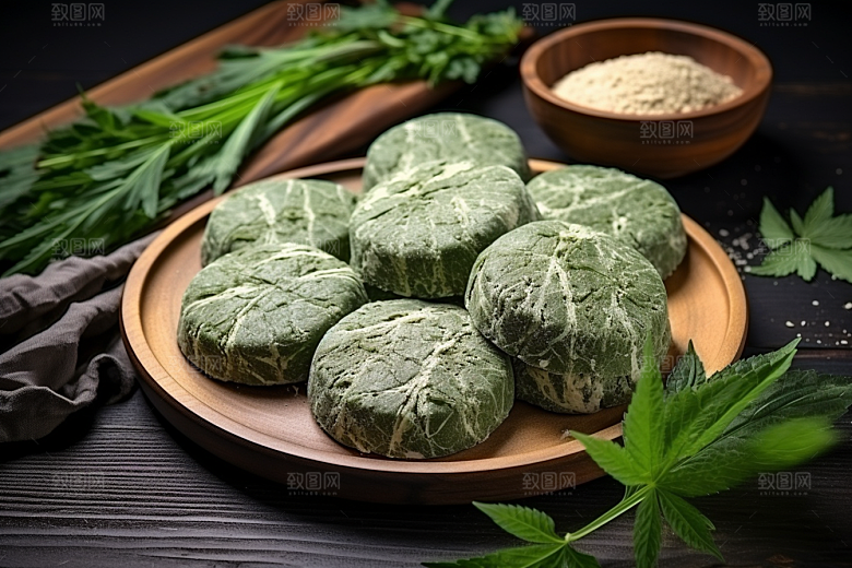 艾草艾叶糯叽叽摄影图