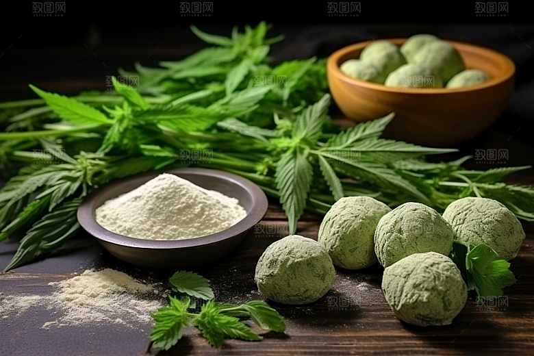 艾草中式糕点传统文化摄影图
