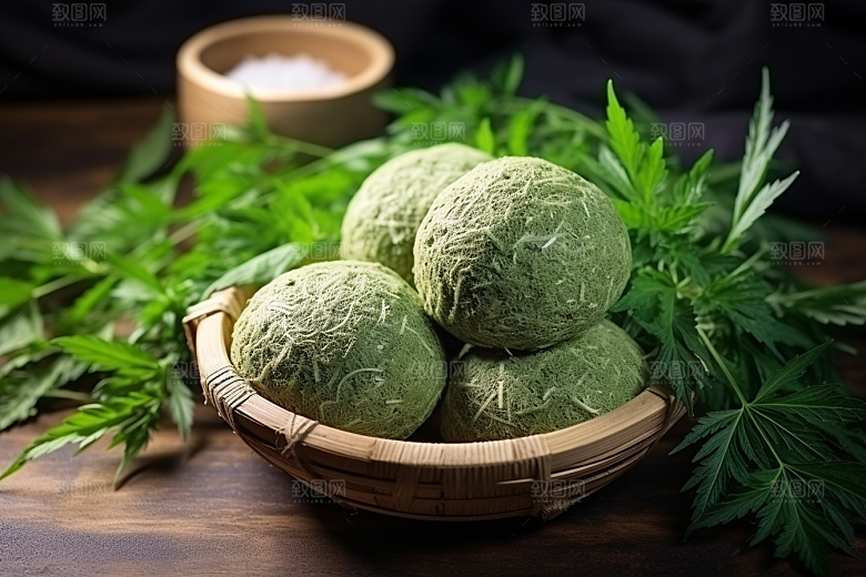 艾草传统文化美食摄影图