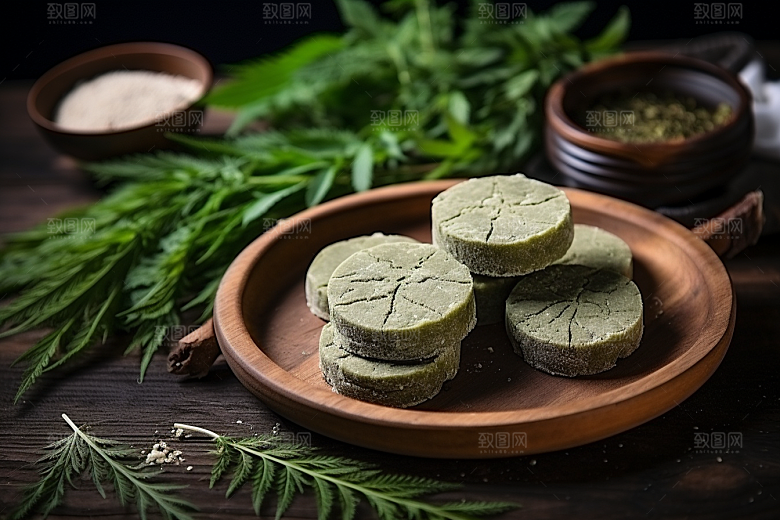 艾草蒿草青团摄影图