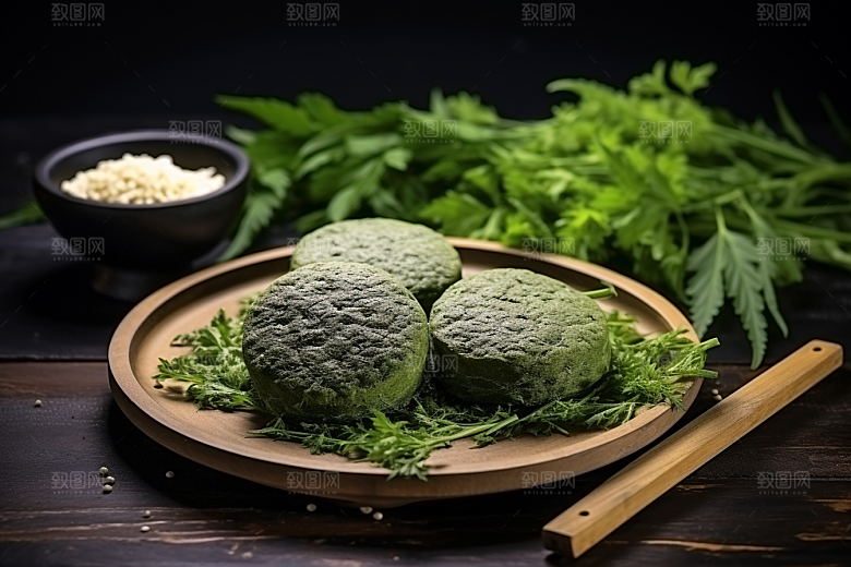 艾草美食清明摄影图
