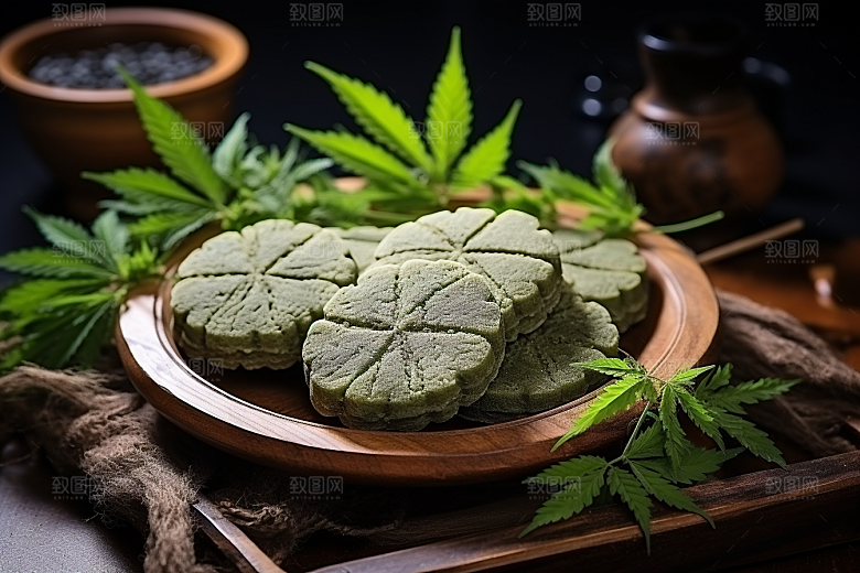 艾草青团蒿草摄影图