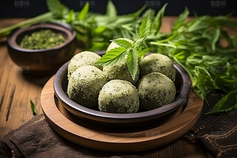 艾草美食传统文化摄影图