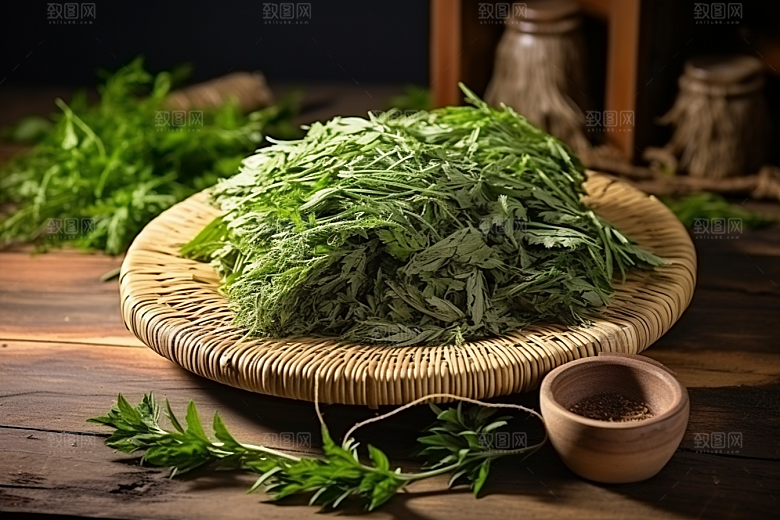 艾草糯米团美食摄影图