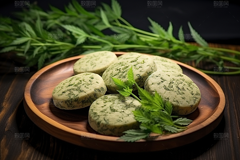 艾草青团传统文化摄影图