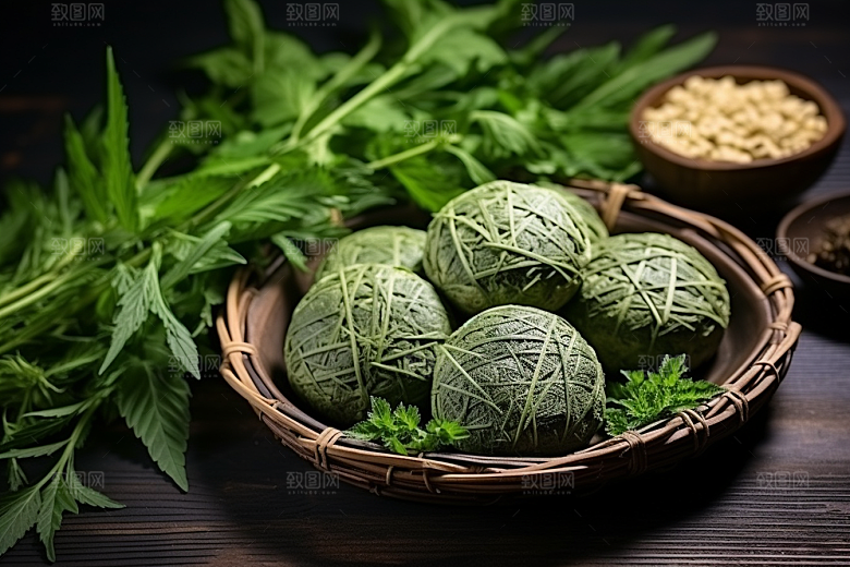 艾草清明传统文化摄影图