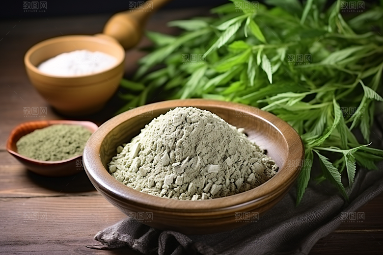 艾草糯米团传统文化摄影图