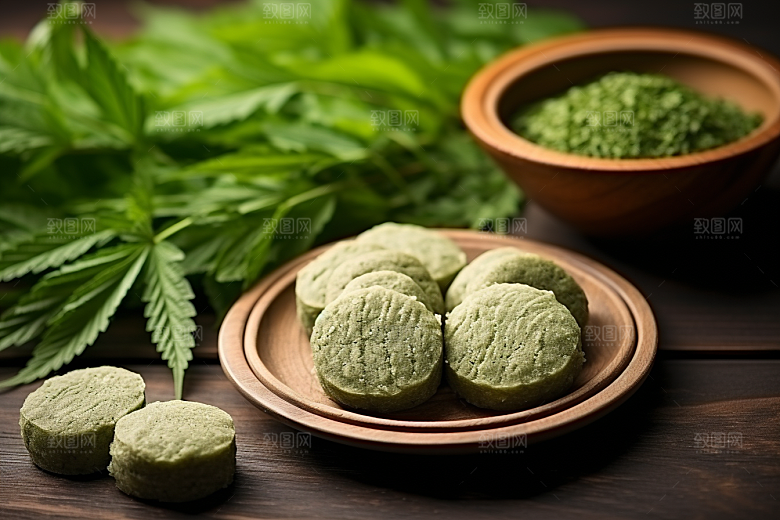艾草美食中式糕点摄影图