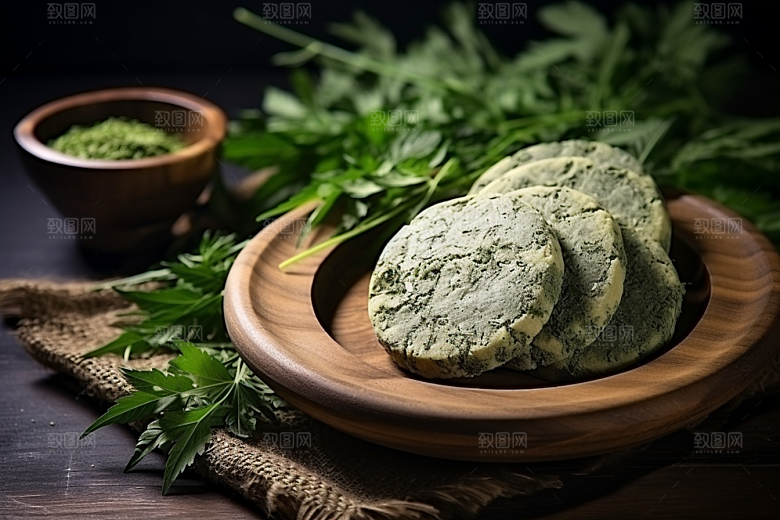 艾草糯叽叽艾叶摄影图