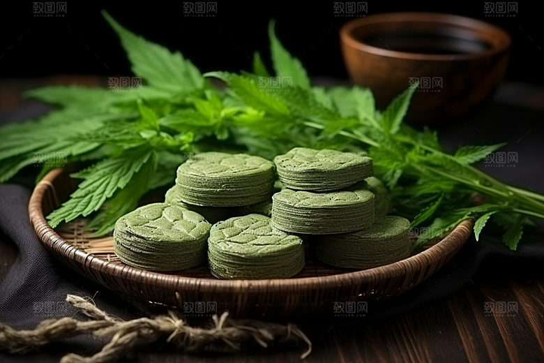 艾草清明糯叽叽摄影图