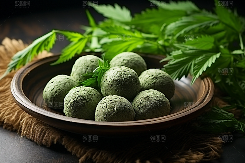 艾草美食糯叽叽摄影图
