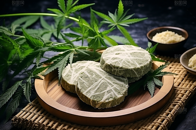艾草高清青团摄影图