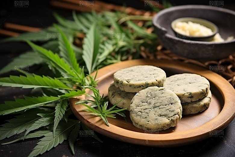 艾草美食中式糕点摄影图