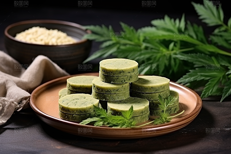 艾草艾叶糯叽叽摄影图