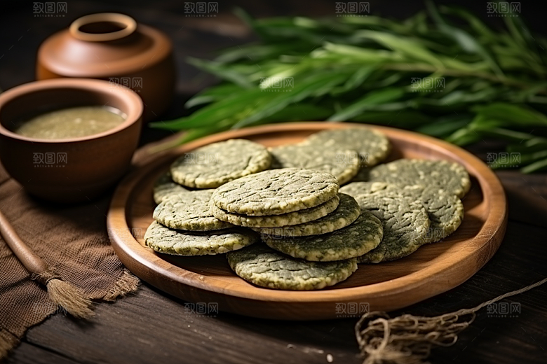 艾草糯叽叽美食摄影图