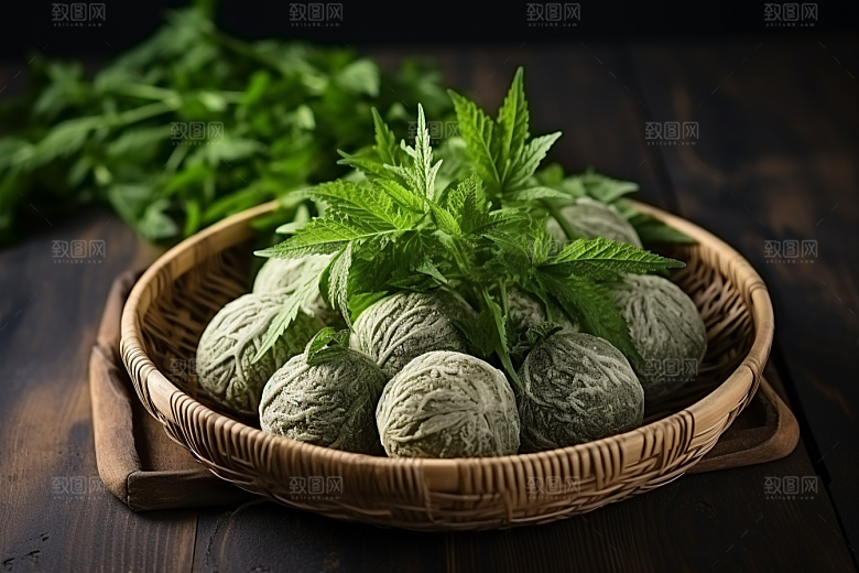 艾草清明传统文化摄影图