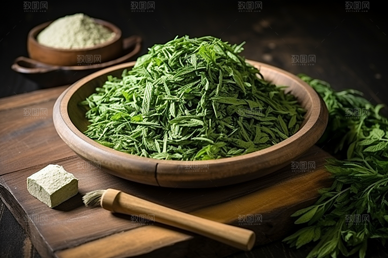 艾草高清艾叶摄影图