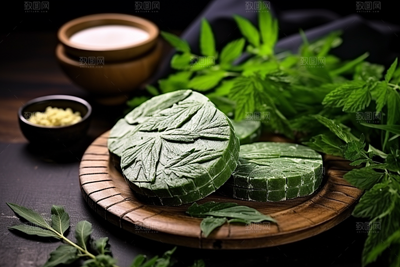艾草清明传统文化摄影图