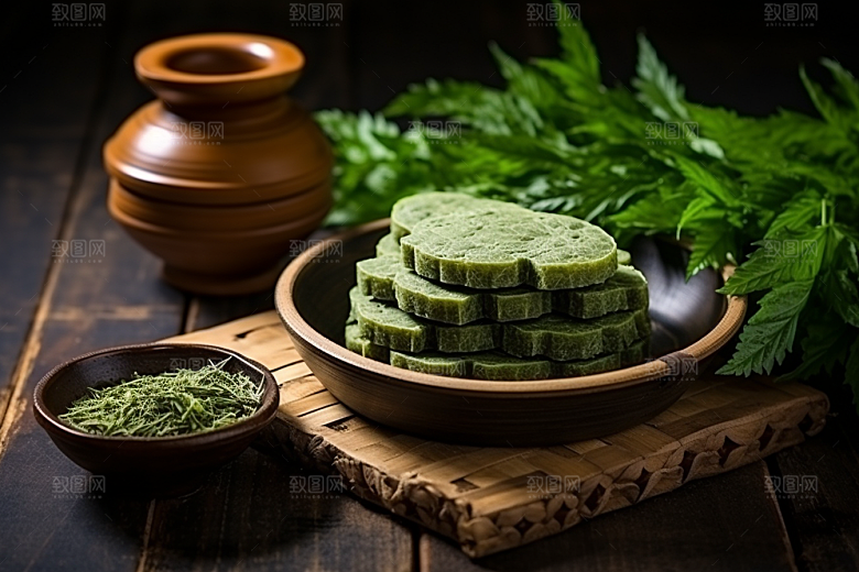 艾草传统文化美食摄影图