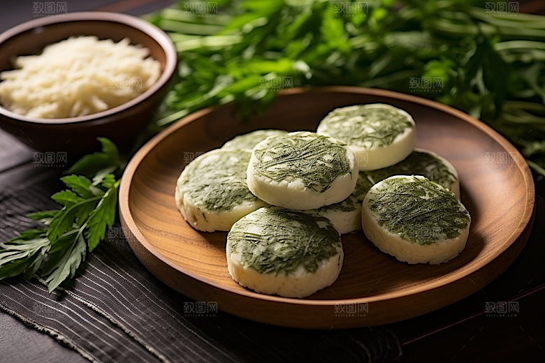 艾草蒿草青团摄影图