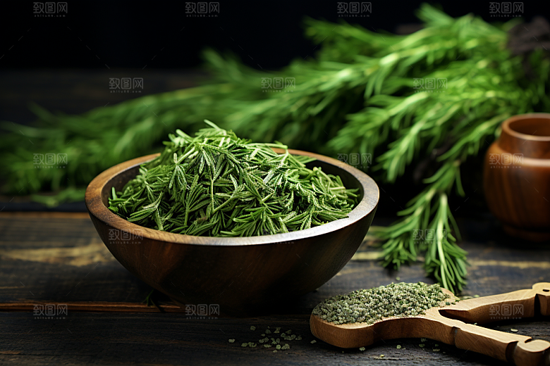 艾草青团糯叽叽艾叶摄影图