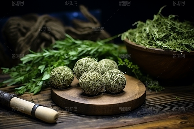 艾草青团端午节高清摄影图