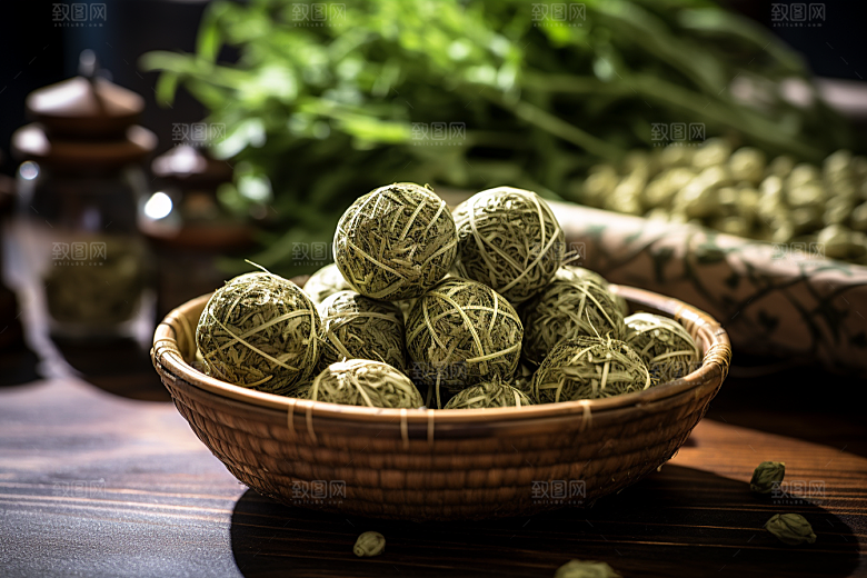 艾草青团端午节传统美食摄影图