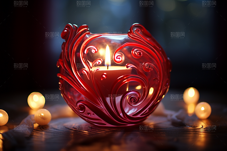 爱心蜡烛爱情520摄影图