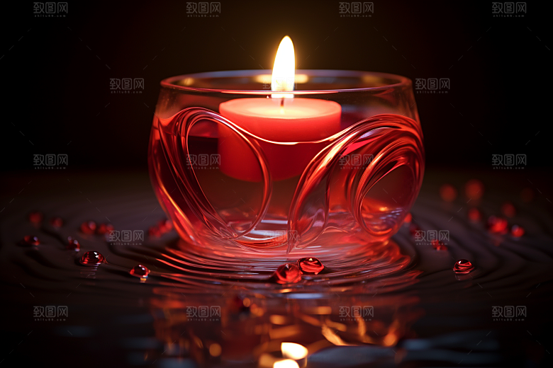 爱心蜡烛幸福520摄影图