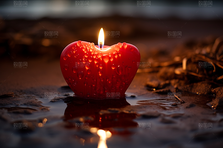 爱心蜡烛爱情高清摄影图