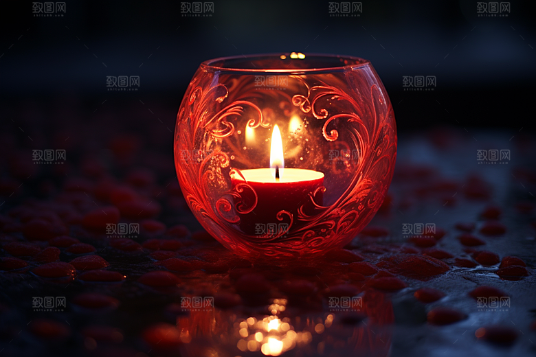 爱心蜡烛爱情520摄影图